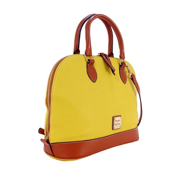 DOONEY & BOURKE $278 Domed Yellow Pebble Zip Cross Body/Satchel - NWOT - Picture 2 of 11